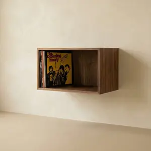 Hardwood Floating Vinyl Record Collection Display Shelf