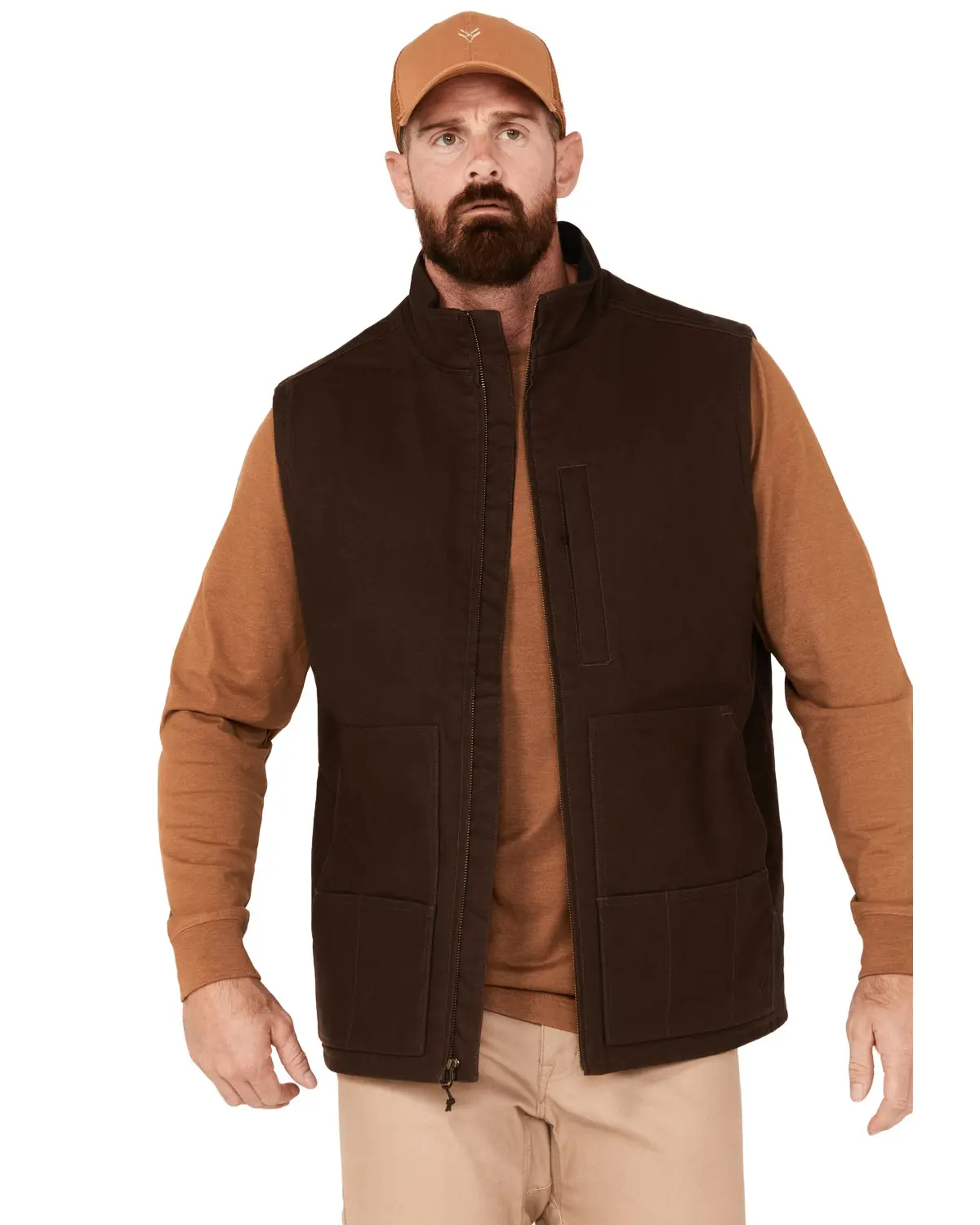 Hawx Men's Men'S Pro Lined Duck Work Vest - Hxfa23v28-Brwn