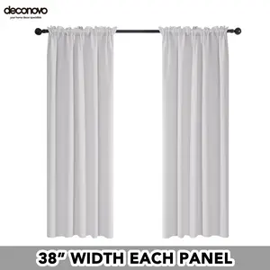 Deconovo 38W Rod Pocket Blackout Curtains 2 Panels Thermal Insulated for Bedroom and Living Room