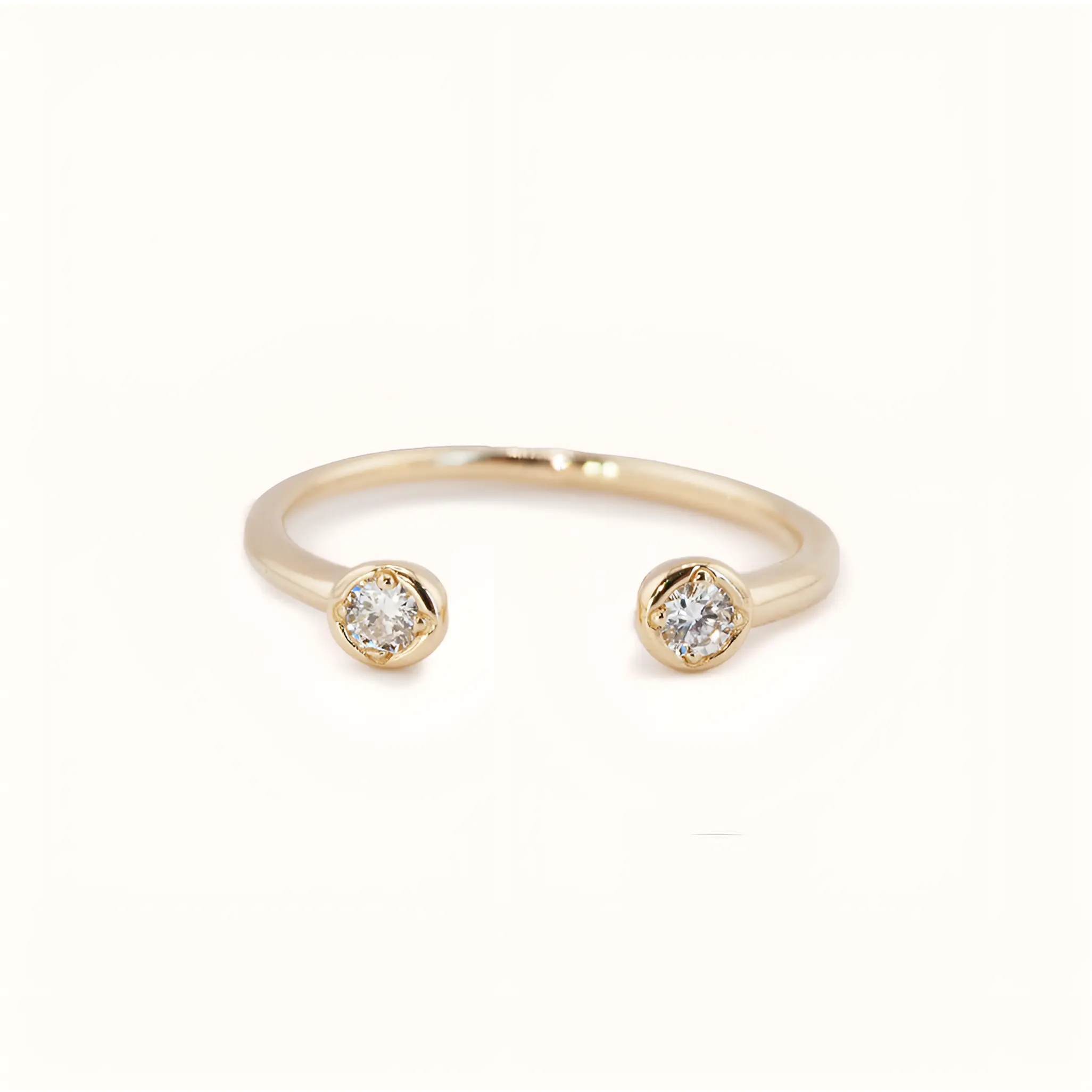 Open Cuff Ring - 14k and Lab Grown Diamond Modern Ring