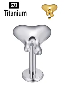 G23 Titanium Labret Piercing, Vertical Labret Jewelry, Internal Thread Lip Ring, Punk Style, Tragus Ear Cartilage Helix Studs, All Seasons Body Jewelry