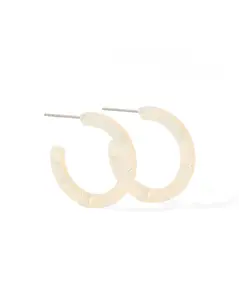 LINNY CO Holly Mini Hoop Earrings - Ivory Pearl, Lightweight Design, Suitable for Everyday Wear