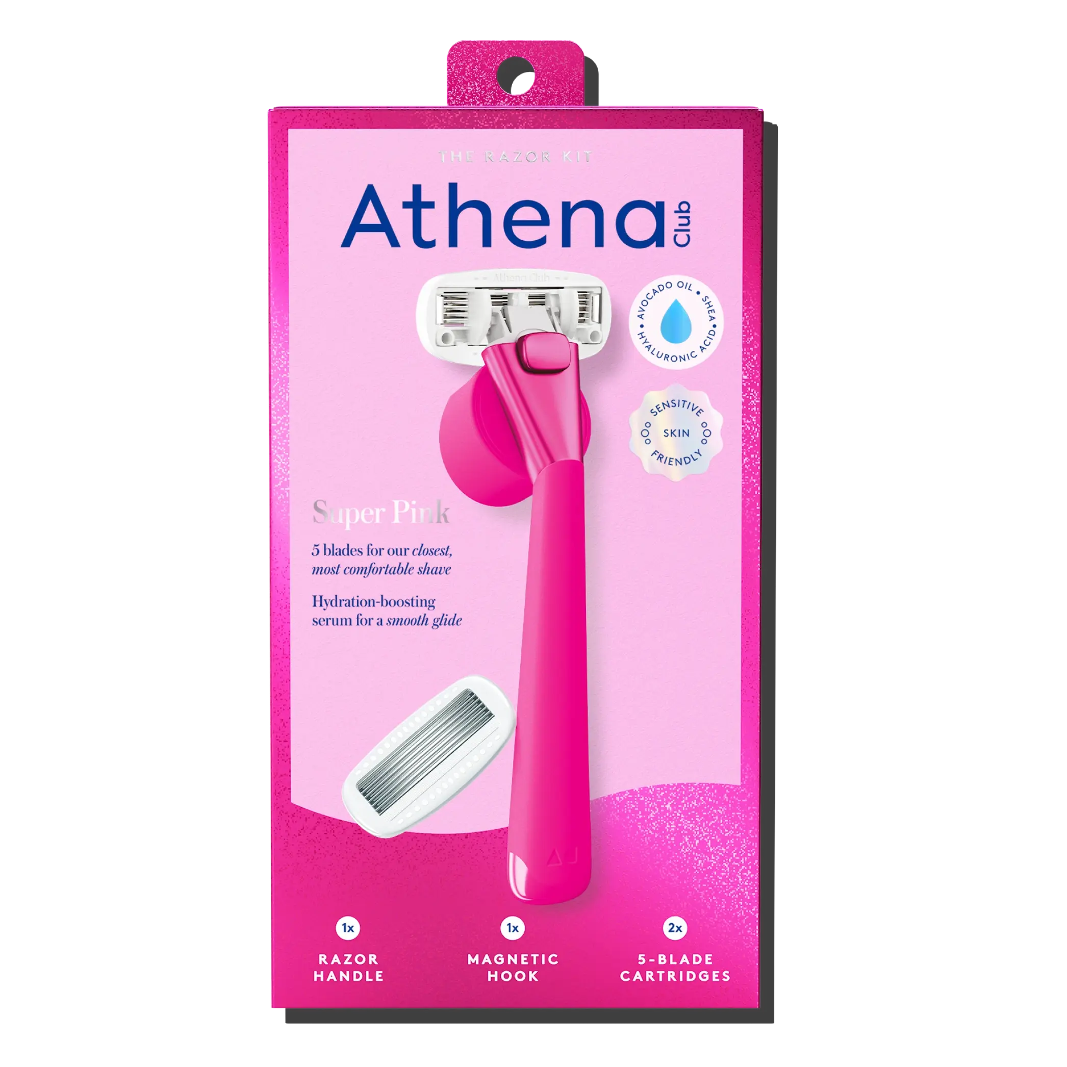 Athena Club Razor Kit | Smooth for Spring | Hyaluronic Acid Serum Hydrating, Best Razor for Women, Moisturizing Body Care