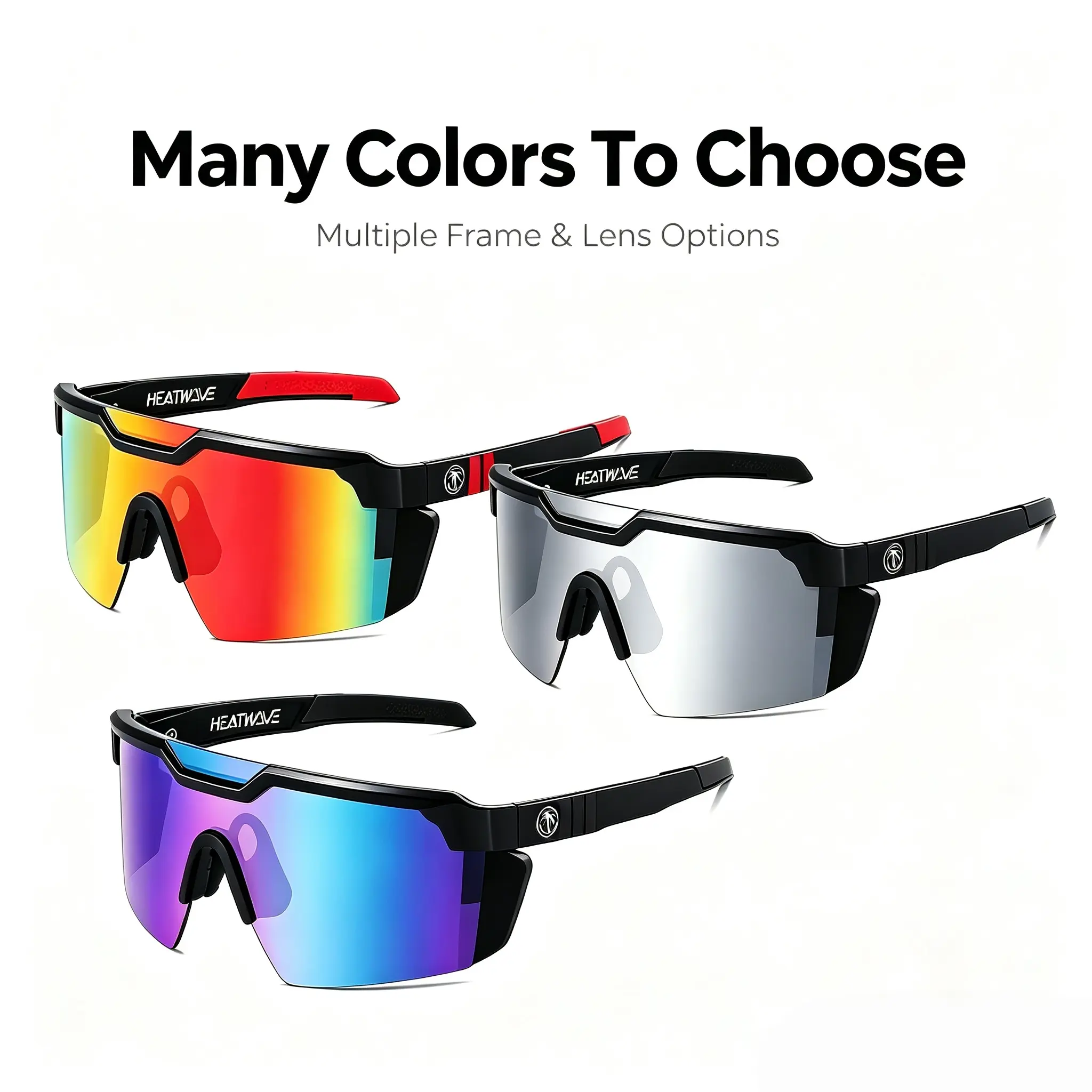 HEATWAVE Shield-X ANSI Z87+ Certified Sports Sunglasses, Photochromic Impact Resistant UV400 Cycling Glasses for Men Women