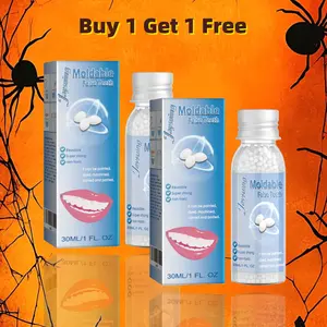 2 Moldable False Teeth - Shapeable Denture Repair Pellets for Broken or Missing Teeth | Halloween Vampire Fangs & Costume Teeth | Perfect for Film, TV, Cosplay | TikTok Halloween Sale