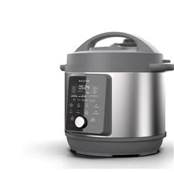 Instant Pot Duo Plus 8 qt. Programmable Digital Pressure Cooker - Aluminum-Steel Construction, 15 Customizable Smart Programs, Black-on-White Display, Button-Operated, 20.76 lbs, Contemporary Black & Silver Finish for Home Cooking