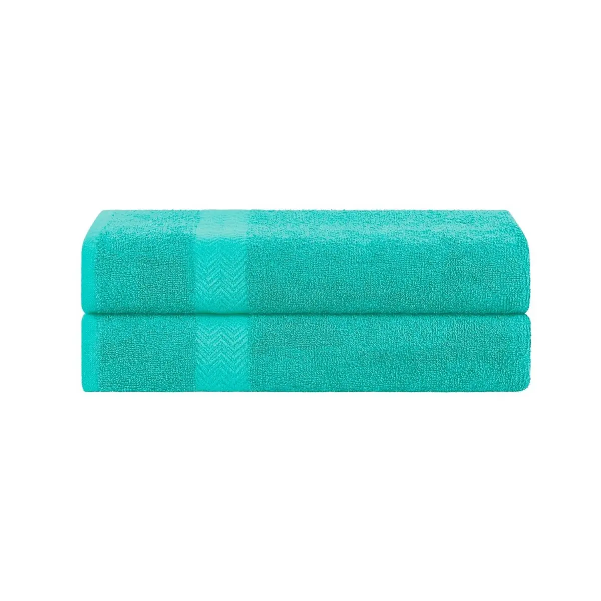 Home City 450GSM BSHEET TQ Superior Cotton Bath Sheet 2 Piece Set Large Towels Eco-Friendly Bathroom Essentials, Turquoise - 34 x 68 in.