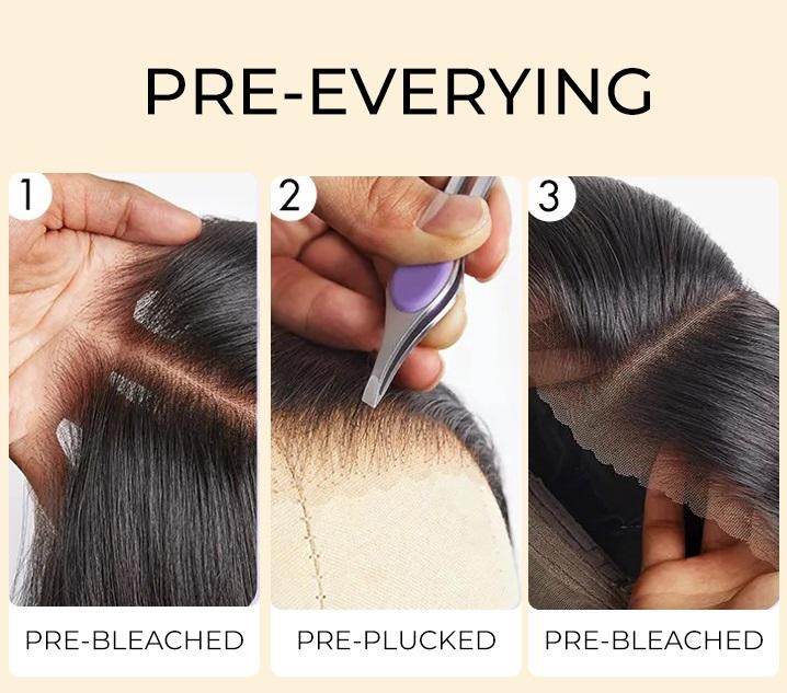 [Wequeen] Glueless 5x5 Messy Burmese Curly Lace Wig Pre Everything Lace Closure Wigs Human Hair Pre Cut Plucked Drawstring Wig Natural Black