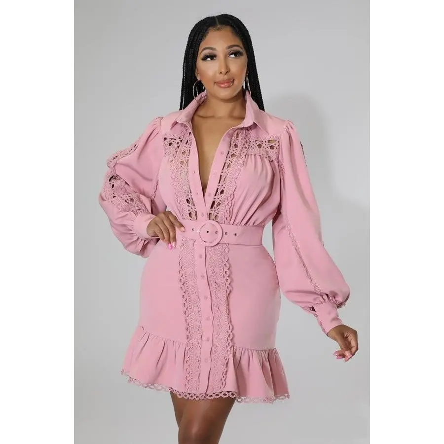 Miss Classy Dress (Blush)