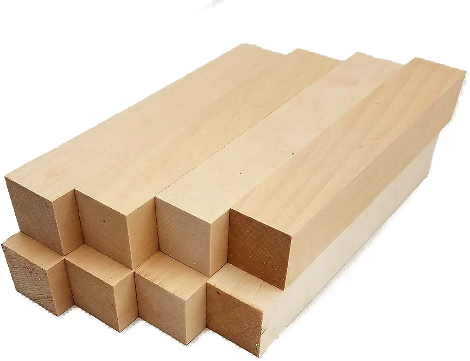 Basswood Carving Blocks - 1" x 1" x 6" (8 Pcs)
