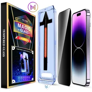 WEKOME 2 PCS/Set Magic Privacy Screen Protector for iPhone, Tempered Glass Shockproof Fingerprint Proof Phone Screen Protector, Phone Accessories, Summer Gift, Protective Cellphone Accessories for iPhone 15 ProMax, temperedglass, Protective Film