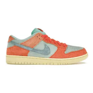 Nike SB Dunk Low Basketball Shoes - Chiffon, Vibrant Orange Emerald Rise Colorway, Fluffy Suede Upper, Low-Top Fit, Sports & Outdoor Footwear
