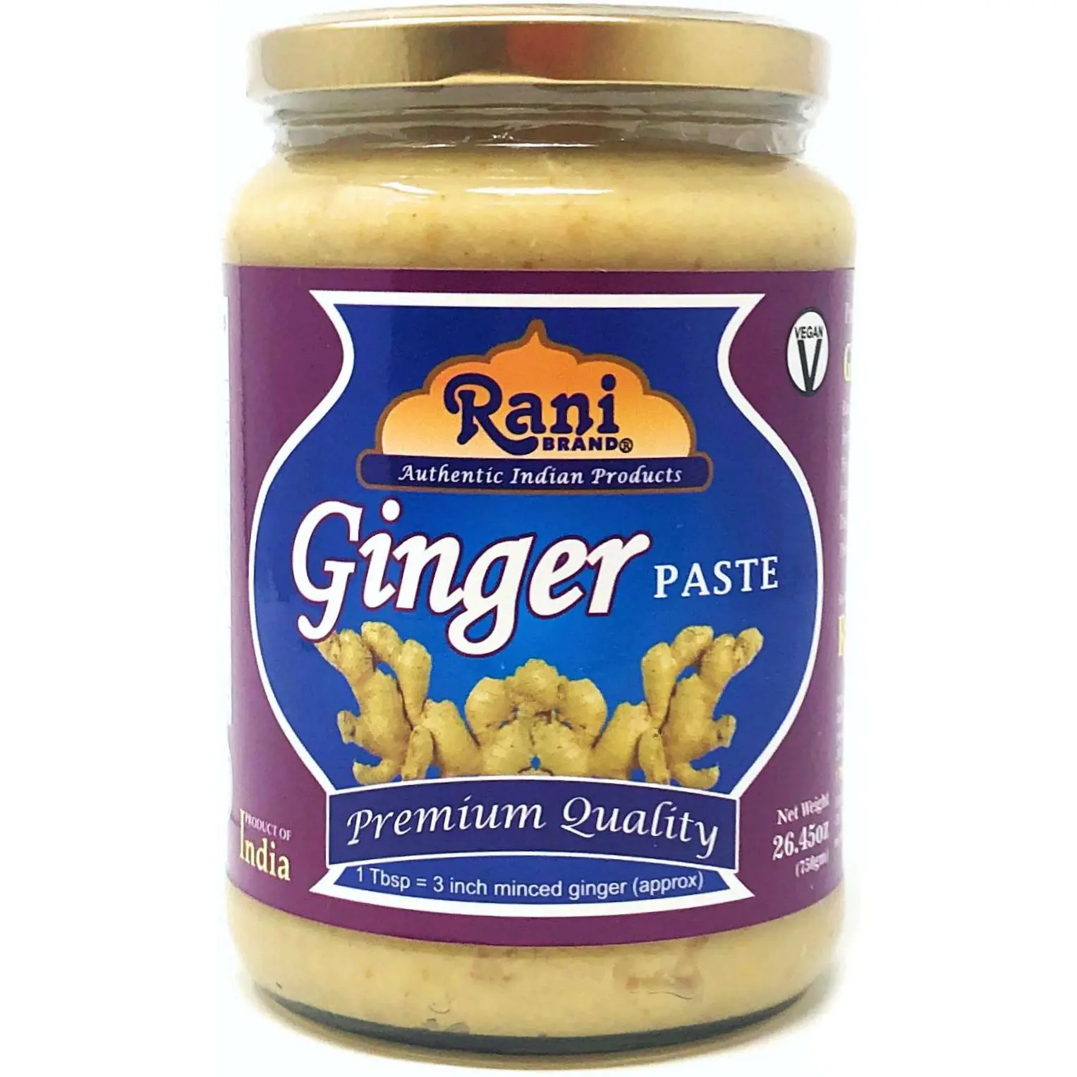 Rani Ginger Cooking Paste 26.45oz (750g) ~ Vegan | Glass Jar | Gluten Free | NON-GMO | No Colors | Indian Origin