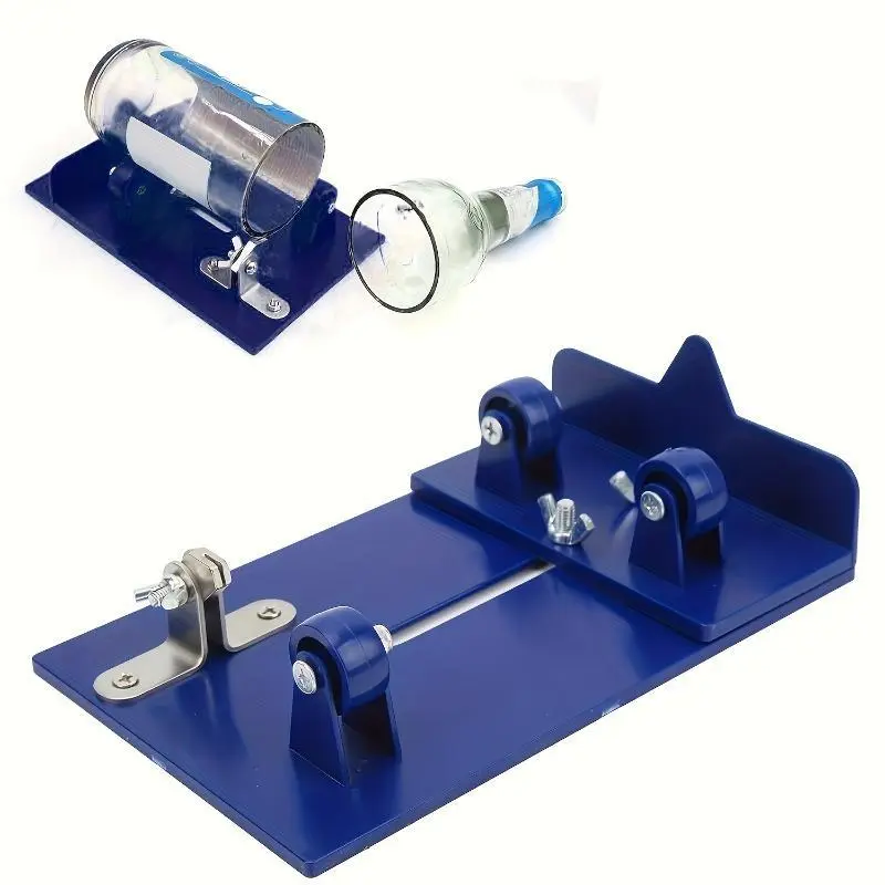 DIY Glass Bottle Cutter, Heavy Duty Cutter, Thick High-Strength PC Board with Sharp Carbide Cutting Head, Ideal for Wine, Beer Bottles, Easy-to-Use Manual Retractable Handle, Perfect for Home Bar Setup, Bar Tool, Durable Plastic Base