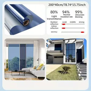Insulating Window Film for Office and Home, Privacy Protection, Sunshade, Easy Stick Pet Film, 2 Mil Thick, Modern Design, Durable Adhesive, Window Heat Blocker