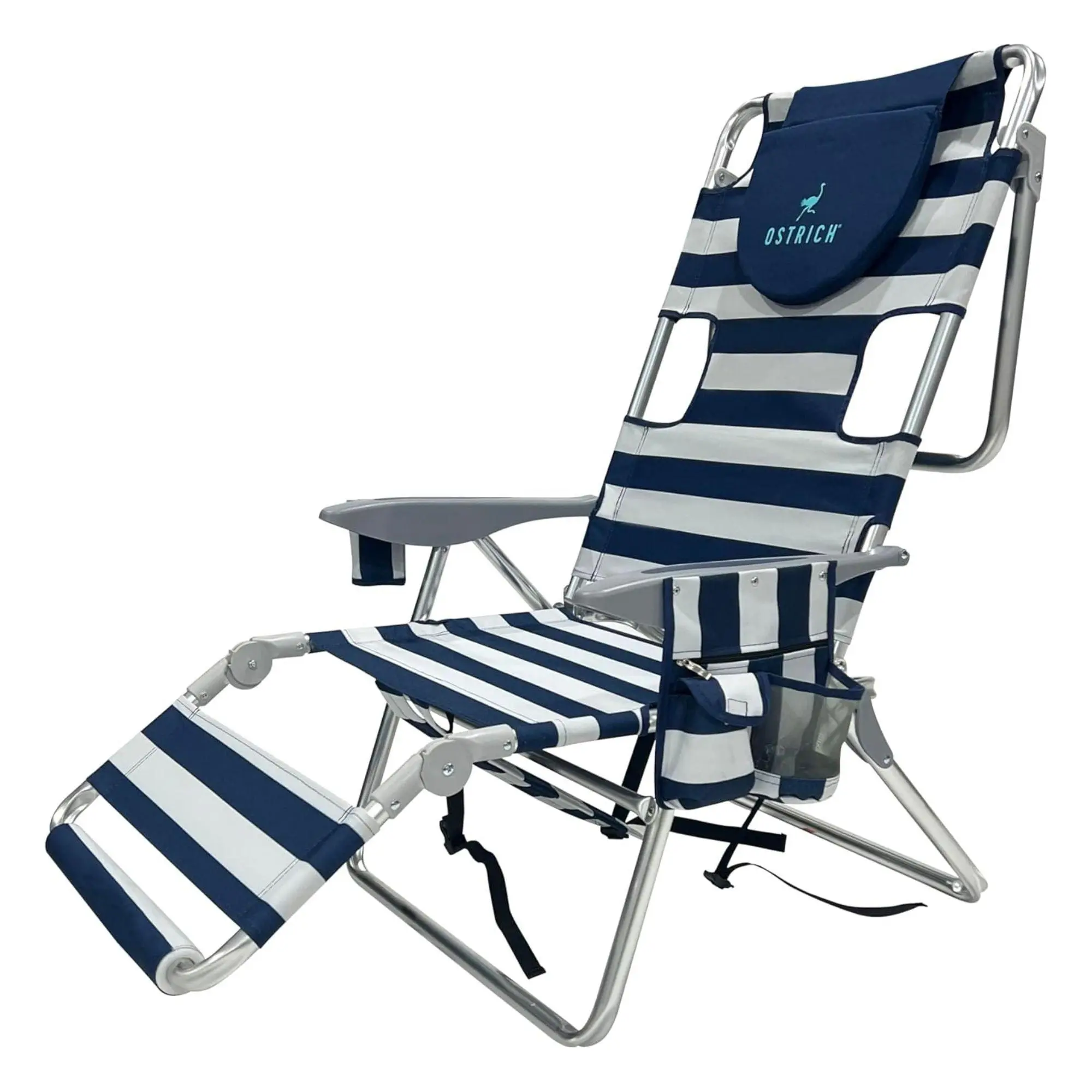 Ostrich The Backpack 3N1 Portable Chair Cooler Bag & Reclining Lounger, Stripe