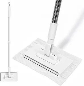 Mini Sweeper Mop No-Touch Dirty Cleaning Flat Dust Mop for Dry Wet Disposable Pads, Multi Surface Mop Floor Mopping and Sweeping Cleaning Head for House Wall Bathroom Toilet Corners Door Window