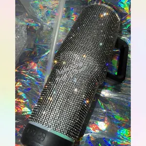 Black Bling Bluetooth 40oz. All-Day StrawSip Tumbler Drinkware  Portable Bpa Free camo rhinestone tumbler