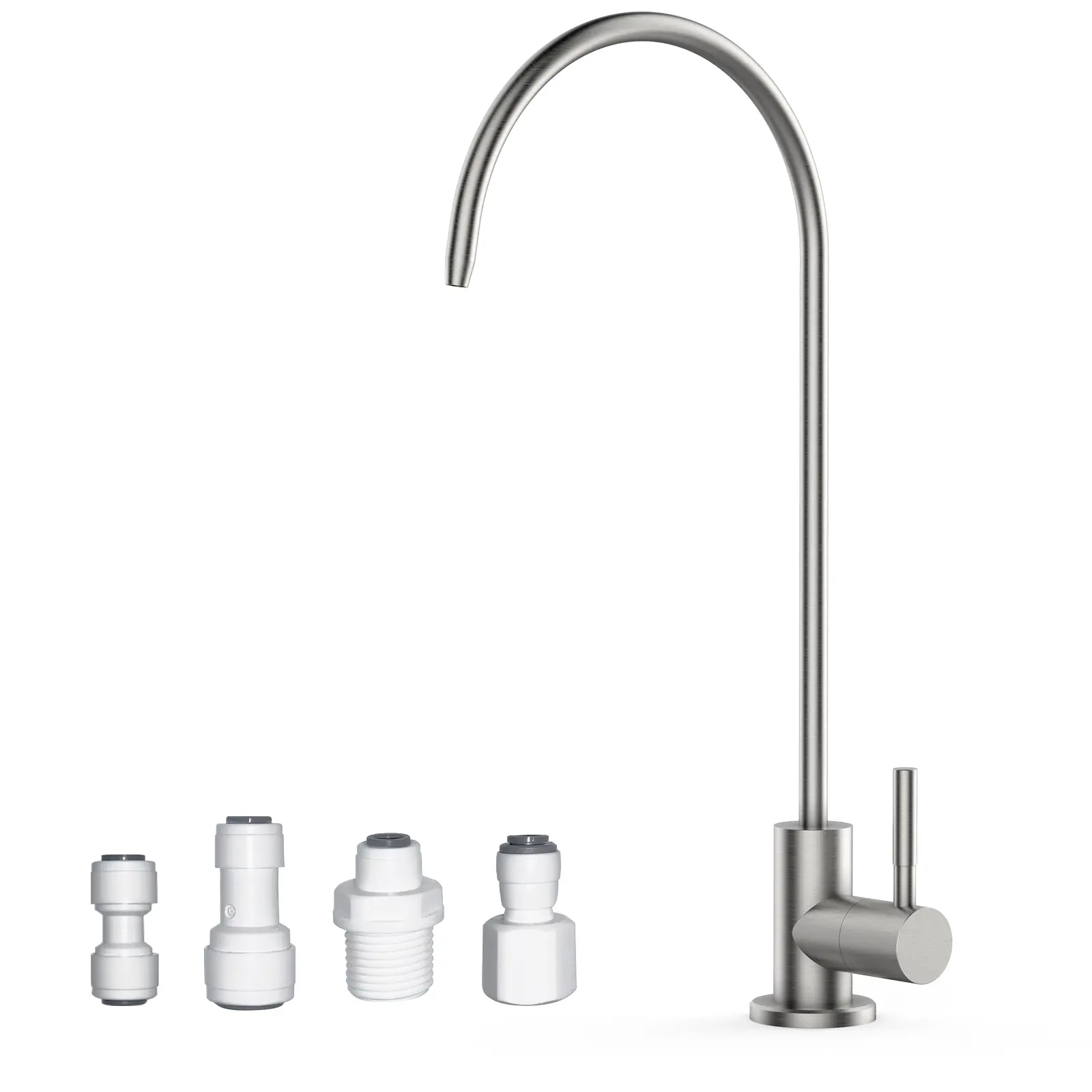 Drinking Water Faucet for Kitchen Sink, Brushed Nickel Filtered Water Faucet Reverse Osmosis Faucet Water Filtration System 304 Stainless Steel, Brushed Nickel Finish