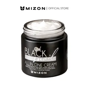 MIZON Black Snail All-In-One Cream – Intensive Snail Mucin Face Moisturizer with 27 Plant Extracts for Hydration, Repair & Radiance (2.54 fl oz)