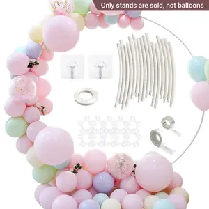 1.5/1.8M, Plastic Round Balloon Arch Kit, Bow of Balloon Circle Wreath Balloon Stand Support, Birthday Party Decoration Frame Kit Holder, Wedding Bridal Shower Anniversary Supplies, Shower Decor