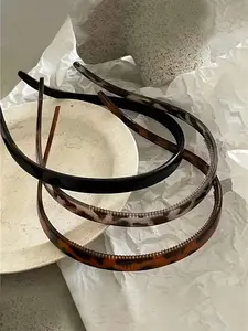 3Pcs Vintage Tortoiseshell Glasses Headband for Women, Non-Slip Teeth Hair Hoop, Fashion Internet Celebrity Hairband for Washing Face & Daily Wear