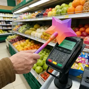 1PC Creative Magical Star Wand Payment Clip, Non-Contact NFC Card Holder, Easy Access ID Wallet, Unique Design for Daily Use