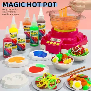 Magic Water Elf Hot Pot Kit for Kids 3+, DIY Aqua Gel Food Maker with Boiling Light & Sound Effects, Sensory Craft Gift Set,Suitable for gift-giving, party toys, and pretend-play games