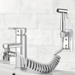 Handheld Shower Faucet Accessories Set, Includes Spray Gun, 1.5 Hose, Holder, Valve, Tape, G1/2 Adapter, Bathroom Sink Bathtub Kit, Bathroom Bidet Sprayer
