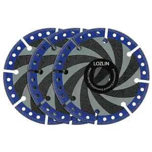 LOZLIN 3PCS 4.5" Diamond Saw Blades - Multi-Material Angle Grinder Cutting Discs for Metal, Stone, Marble & Steel/Iron - Grinding Disc