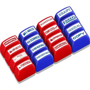 Office Stamp Set, 16pcs/set Business Stamp, Office Stationery & Supplies for Approved Payment Finish Copy Fax Scan Stamp, Custom Stamp