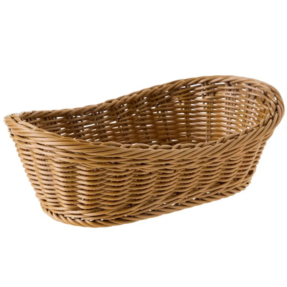 10.2In Smooth Woven Belt Rattan Plastic Bread & Fruit Basket - 24x15cm Household Home Supplies, Healthy Food Storage Tabletop Organiser
