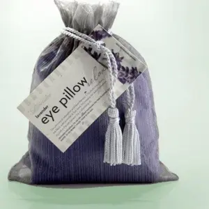 Soothing Lavender Eye Pillow for Ultimate Relaxation and Heat Therapy - 100% Silk, Cotton, and Natural Lavender and Flax Seed - Body Care Calming Sleep Aid Products Sleeping Mask Strap