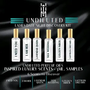ladies Date Night 6 piece  Discovery Kit Perfume Oils – Undiluted Luxury Perfume Oil, Rich & Long-Lasting Unisex Scent | 1oz