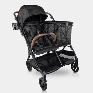 Strolee Baby+ v2 Lightweight Baby Stroller & Shopping Cart - 22 lbs 3 Point No Re-Thread Harness, Adjustable Handle, Parent Cup Holder, Compact Fold, Car Seat Compatible, 2 Year Warranty