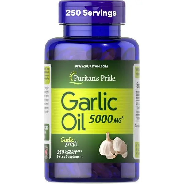 Puritan's Pride Premium Garlic Fresh, Traditional Dietary Supplement for Heart Health and Circulation Support with Antioxidant Properties, 250 Rapid Release Softgels