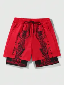 Men's Dragon Print Shorts, Casual Fashion Shorts, Loose Casual Quick Drying Shorts, Breathable Comfortable Shorts for Daily Outdoor Wear, Men Bottoms for Summer
