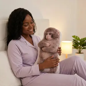 Cute Monkey Plush Pillow, Realistic 3D Printed Soft Cushion, Perfect for Sofa Bed Room Decor, Cozy and Adorable Home Accessory