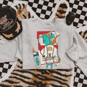 Turquoise Cigs Crew sweatshirt, graphic tees women, western outfits women, western tops clothing, rodeo cowgirl outfits women, country concert outfits, shirt, sweatshirt, hoodie