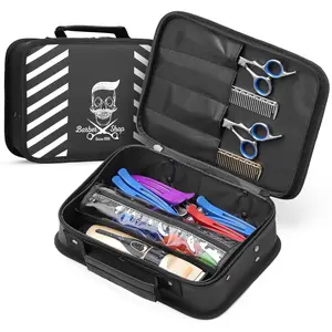 Barber Carrying Case, Stylist Tool Storage Bag for Clippers Scissor Clips Trimmer Grooming Kit, Hair Styling Accessories Organizer, Portable Travel Professional Hair Salon Equipment