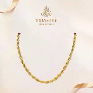 [8mm by 27inches Rope Necklaces]FOLYSTUY (Y0005M) Rope Chain Link Necklace 8mm Diameter for Men & Women with Classic M-Clasp Closure