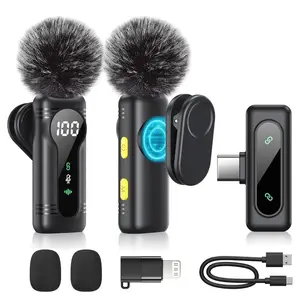 Mini Pro Wireless Lavalier Microphone, Lapel mic for iPhone, iPad, Android USB Streaming Mic Live Podcast Equipment, Noise Cancelling, Magnetic Rotating Clip, Long Battery Life, Ideal for Video Recording, Vlogging, Teaching, Interviews, Podcasts