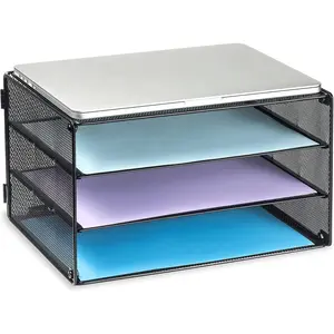 Paper Desk Organizer, 3-Tier Letter Tray, Multifunction Desk Organizer, Desktop File Folder Organizer, Desk Organizers and Accessories for Home Office