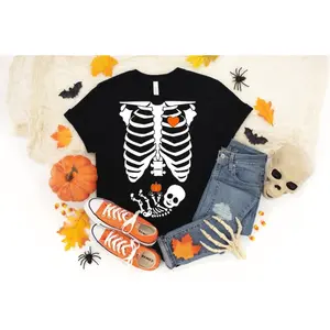 Skeleton Maternity Halloween Shirt, Pregnant Skeleton Shirt, Halloween Pregnancy Shirt, Halloween Maternity Shirt, Skeleton Pregnancy Outfit