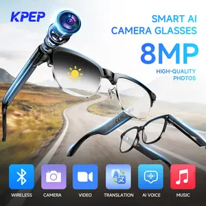 KPEP Smart AI Camera Glasses with 8MP Photochromic Lenses, Button Touch Adjustment for Travel Outdoor Adventures Hands-Free Photography 160+Languages Real-Time Translation Bluetooth Wireless Wearable Video Recording Summervibes, Mother's Day Gifts