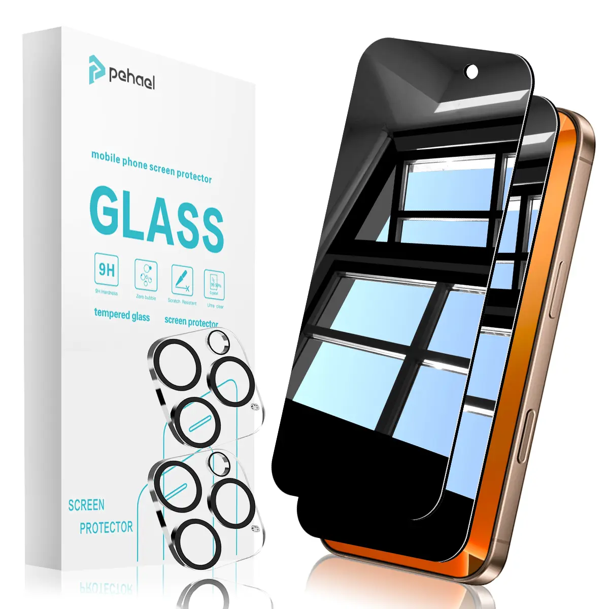 Pehael Tempered Glass Privacy Screen Protector for Multiple iPhone Models (17,16,15,14,13,12,11 Series), Anti-Spy, Shockproof, Full Coverage Protection Film, Aftermarket Phone Screen Protectors & Smartphone Accessories