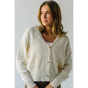 The Cranny Drop Shoulder Cardigan in Oatmeal