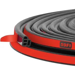 Door Seal Strip, Universal Self Adhesive  Door Seal, Thickened Double Layer Rubber Automotive Weather Stripping, for , , Rv, Pickup, SUV (59 Ft)