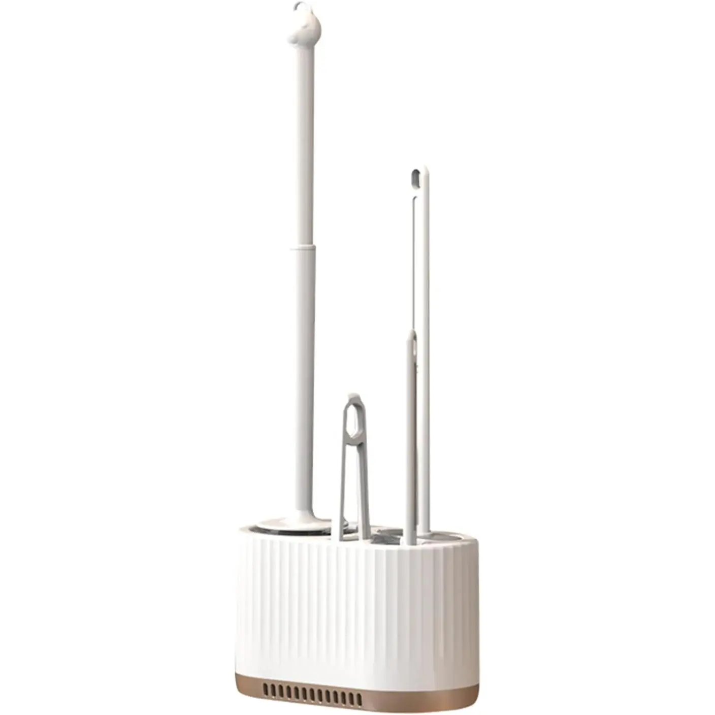 White 4 in 1 Toilet Bowl Brush and Holder Set Silicone Toilet Brush Toilet Cleaner Brush for Bathroom White Bathroom Accessories Floor Standing or Wall Mounted Toilet Scrubber Brush