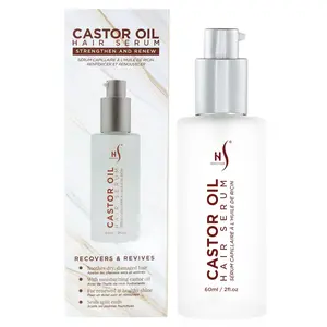 HerStyler Castor Oil Hair Serum for Hair Growth - Vitamin E -  Hair Growth Serum - Heat Protectant - Serum for Silky Moisturizing Haircare